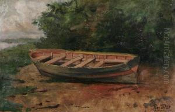 Sloop On Dry Land Oil Painting by Prosper De Wit