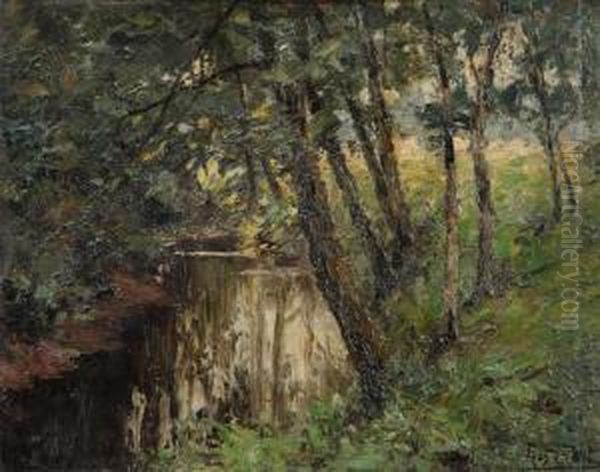 Woodview Oil Painting by Prosper De Wit