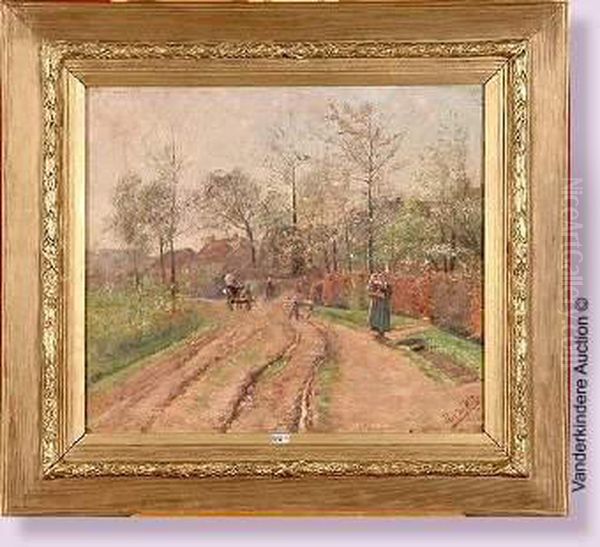 Chemin De Village Anime Oil Painting by Prosper De Wit