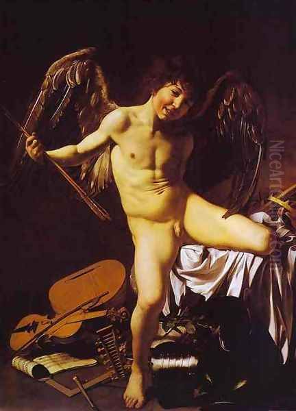 Cupid Oil Painting by Caravaggio