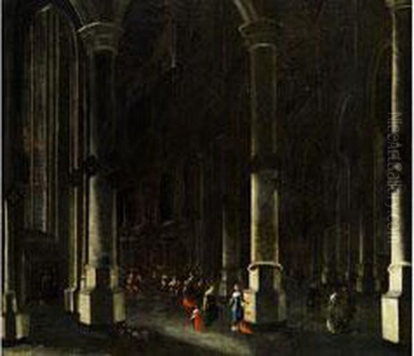 Nachtliches Kircheninterieur Oil Painting by Emanuel de Witte