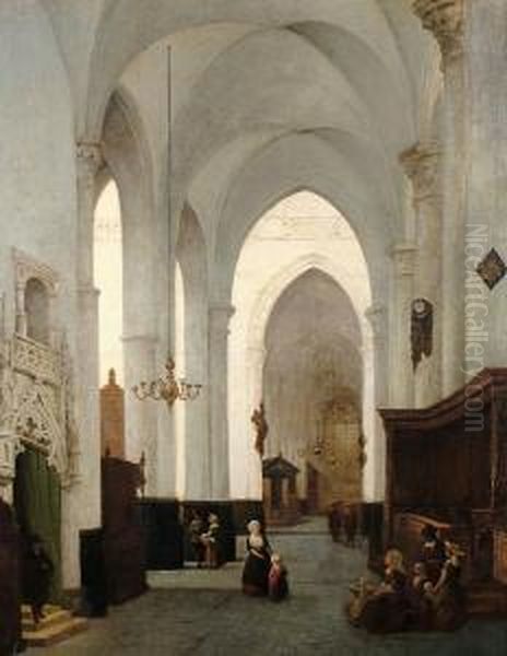 The Interior Of A Church Oil Painting by Emanuel de Witte