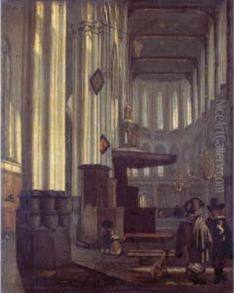 A View Of The Interior Of The Nieuwe Kerk, Amsterdam Oil Painting by Emanuel de Witte