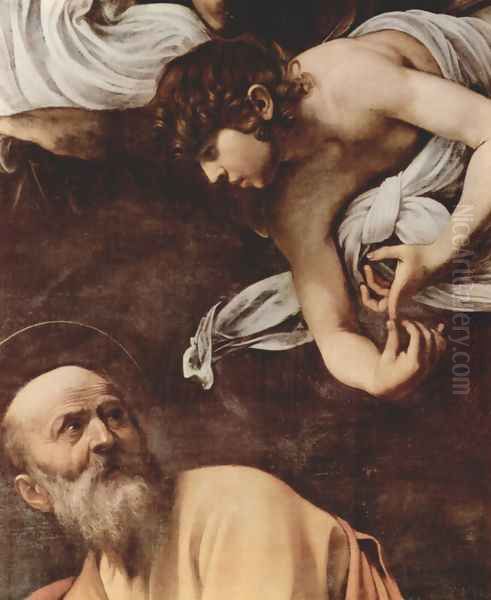 The Inspiration Of Saint Matthew (detail) Oil Painting by Caravaggio