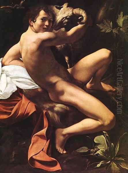 St. John the Baptist (Youth with Ram) 2 Oil Painting by Caravaggio