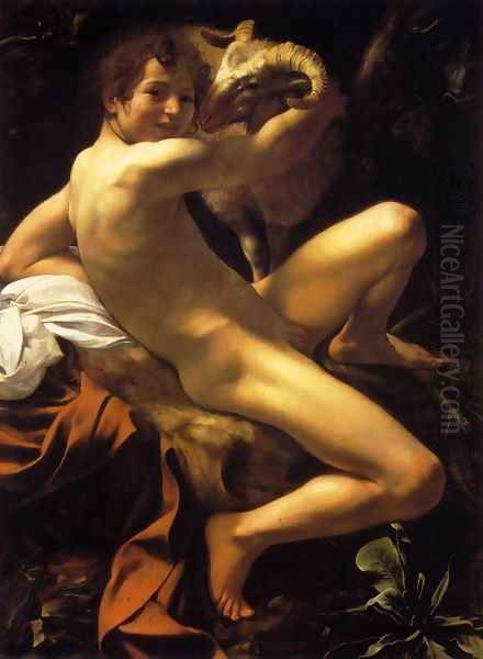 St. John the Baptist (Youth with Ram) Oil Painting by Caravaggio