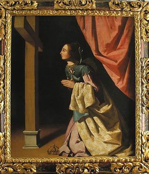 Santa Elena Adorando La Cruz Oil Painting by Francisco De Zurbaran