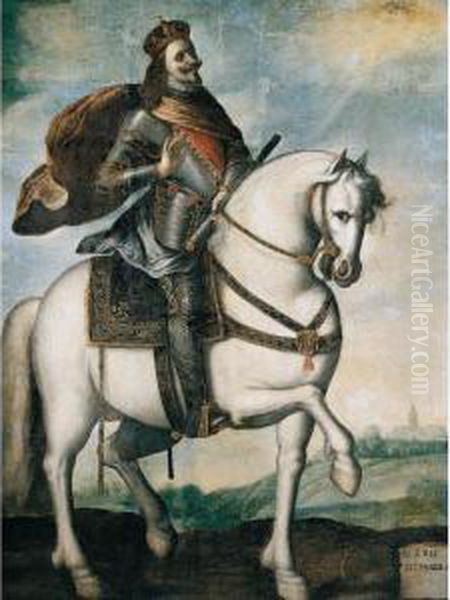 Equestrian Portrait Of King Ferdinand Iii Of Castile And Leon Oil Painting by Francisco De Zurbaran