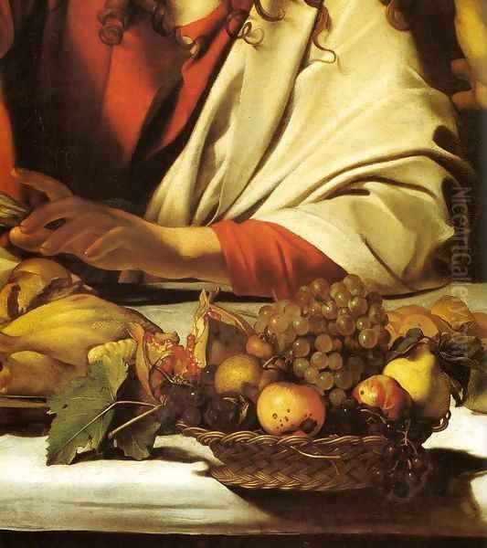 Supper at Emmaus (detail) Oil Painting by Caravaggio