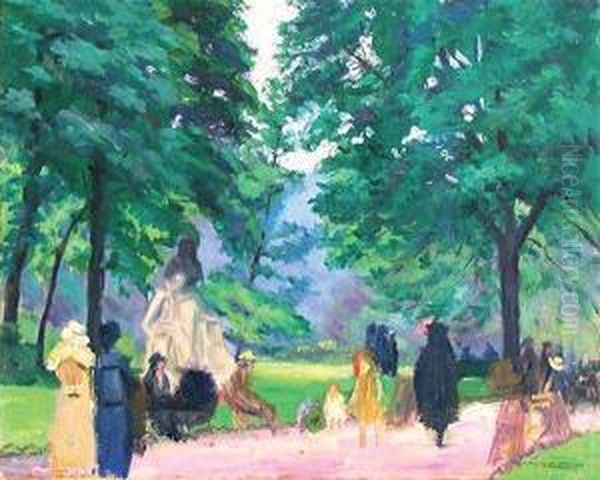 Promenade Dans Le Parc Oil Painting by Walter Lofthouse Dean