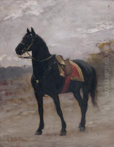 Tunis, 
Le Cheval Noir Du General Boulanger Oil Painting by Edouard Bernard Debat-Ponsan