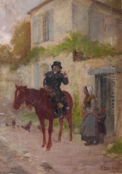 Le Depart Du Voyageur Oil Painting by Edouard Bernard Debat-Ponsan