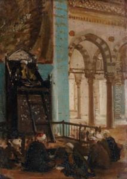 Mosquee En Turquie Oil Painting by Edouard Bernard Debat-Ponsan