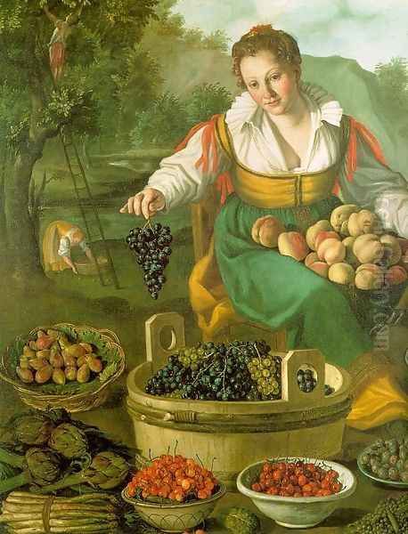 The Fruit Seller (detail) 1580 Oil Painting by Vincenzo Campi