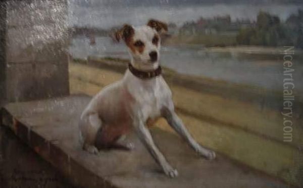 Le Chien De La Maison Oil Painting by Edouard Bernard Debat-Ponsan