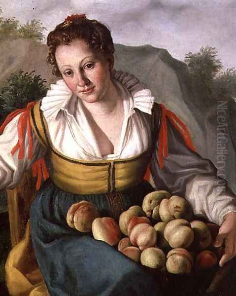 The Fruitseller (detail 2) Oil Painting by Vincenzo Campi