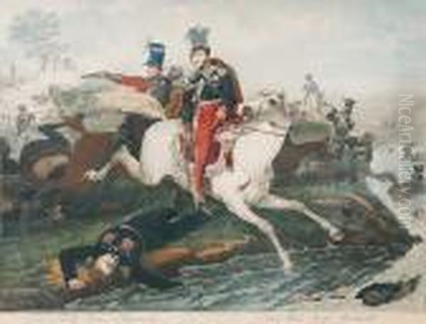 Mort Du Prince Joseph Poniatonski Oil Painting by Philibert-Louis Debucourt