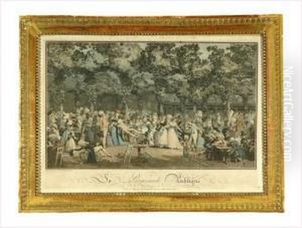 La Promenade Publique 1792 Oil Painting by Philibert-Louis Debucourt