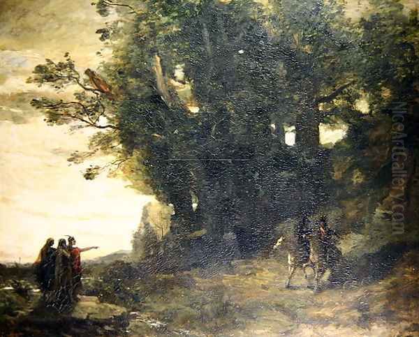 Macbeth and the Witches, 1858-59 Oil Painting by Jean-Baptiste-Camille Corot