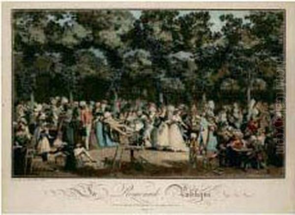 La Promenade Publique. 1792. Oil Painting by Philibert-Louis Debucourt