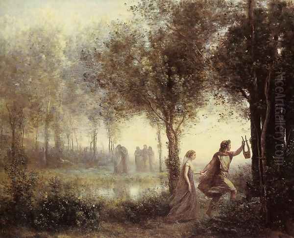 Orpheus Leading Eurydice from the Underworld, 1861 Oil Painting by Jean-Baptiste-Camille Corot