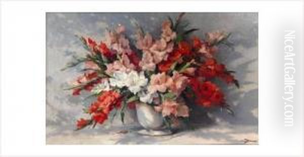 Bouquet De Glaieuls Oil Painting by Maurice Decamps