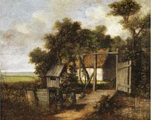 Fachwerkhaus Zwischen Baumen Oil Painting by Cornelius Decker