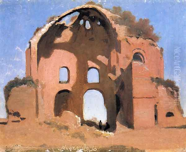 Temple of Minerva Medica, Rome Oil Painting by Jean-Baptiste-Camille Corot