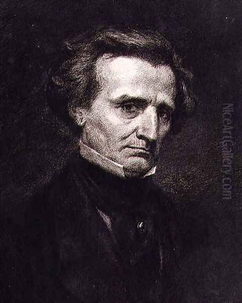 Portrait of Hector Berlioz (1803-69) engraved by A. Gilbert, pub. in the 'Gazette des Beaux-Arts' Oil Painting by Jean-Baptiste-Camille Corot