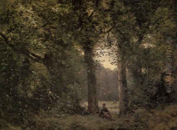 Souvenir of Ville d'Avray Oil Painting by Jean-Baptiste-Camille Corot