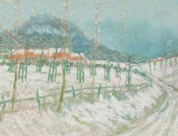 Sneeuwlandschap Oil Painting by William Degouve de Nuncques