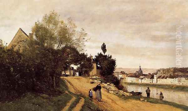 Chateau Thierry Oil Painting by Jean-Baptiste-Camille Corot