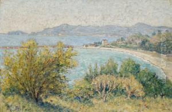 View At Themediterranean Sea Oil Painting by William Degouve de Nuncques