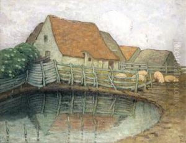 Hoeve (1914) Oil Painting by William Degouve de Nuncques