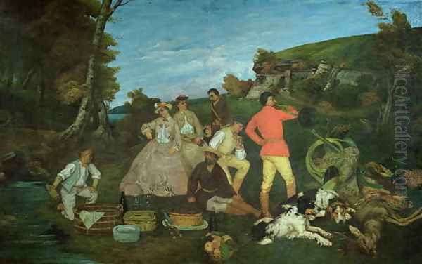 The Huntsman's Picnic Oil Painting by Jean-Baptiste-Camille Corot