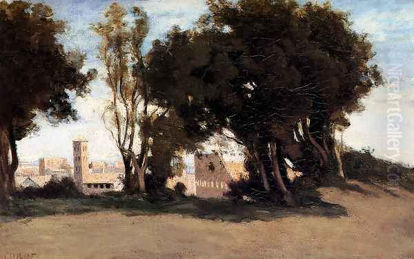 Rome, Le Colisee Vu Des Jardins Farnese Oil Painting by Jean-Baptiste-Camille Corot