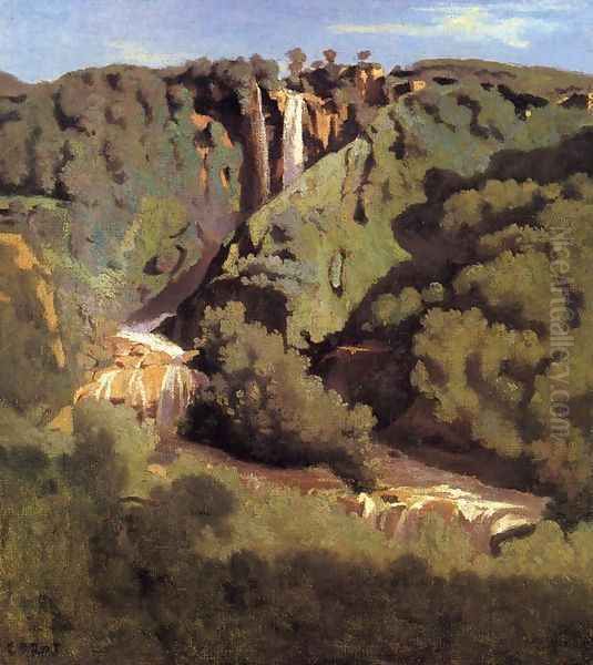 Cascade of Terni Oil Painting by Jean-Baptiste-Camille Corot