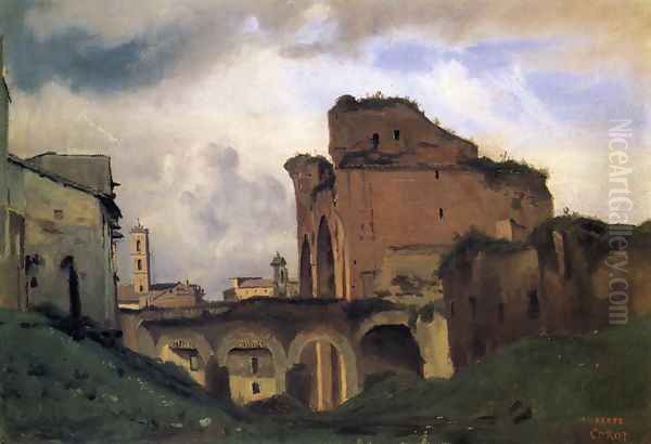 Basilica of Constantine, c.1826-27 Oil Painting by Jean-Baptiste-Camille Corot