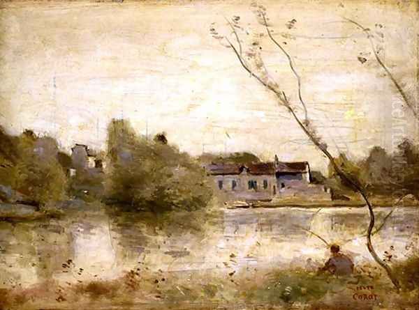 The Pond from the Villa d'Avray, 1865 Oil Painting by Jean-Baptiste-Camille Corot