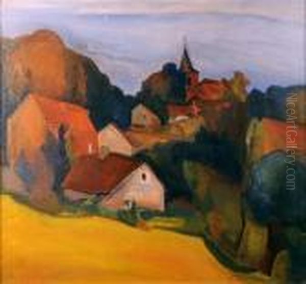 [paysage A Dilbeek] Oil Painting by Charles Dehoy