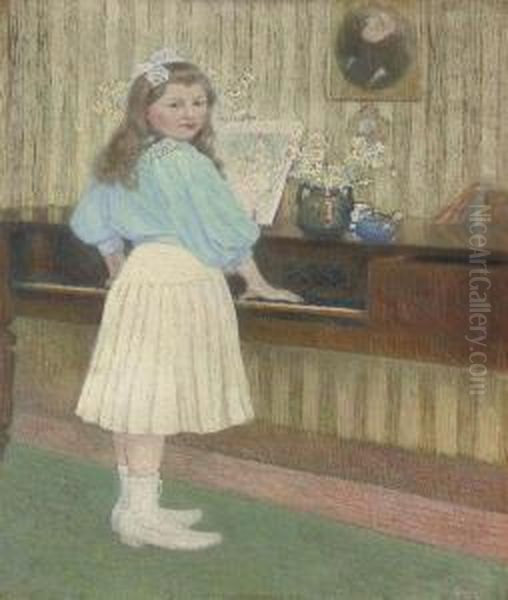 The First Piano Lesson Oil Painting by Charles Dehoy