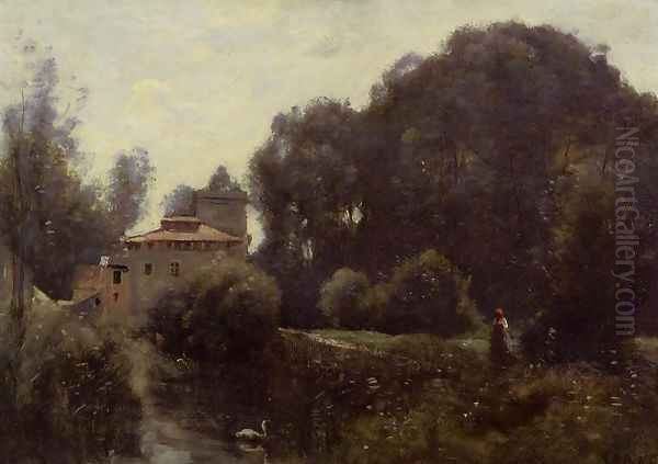 Souvenir of the Villa Borghese, 1855 Oil Painting by Jean-Baptiste-Camille Corot