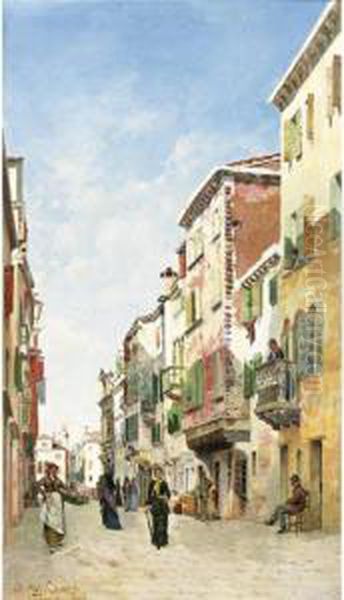 Via San Giorgio Di Schiavone Oil Painting by Federico del Campo