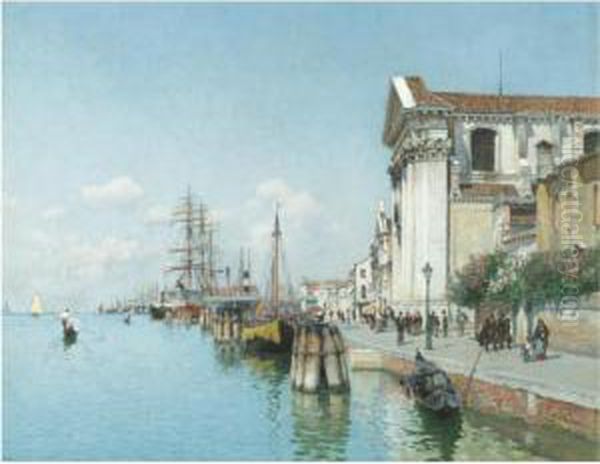 The Churches Of Ss Maria Della Visitazione And Ss Maria Delrosario, Venice Oil Painting by Federico del Campo