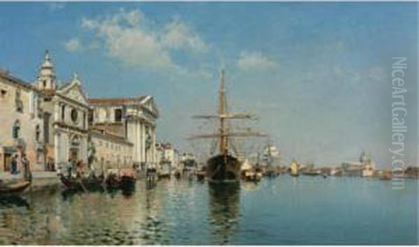 La Chiesa Gesuati From The Canale Della Giudecca, Venice Oil Painting by Federico del Campo