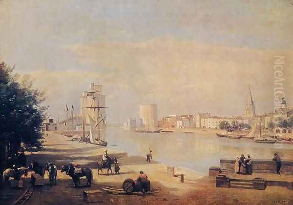 The Port of La Rochelle Oil Painting by Jean-Baptiste-Camille Corot