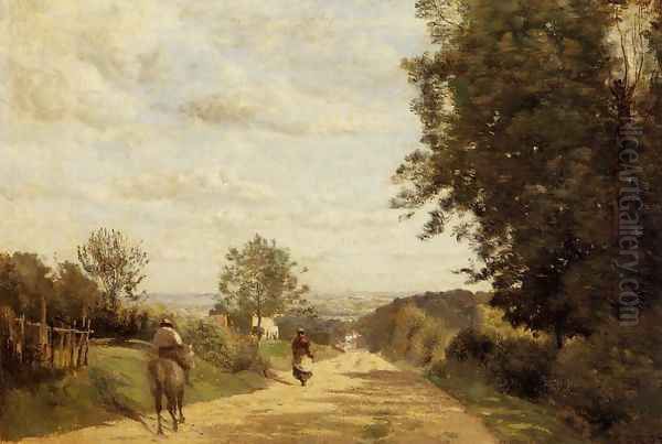 The Sevres Road Oil Painting by Jean-Baptiste-Camille Corot