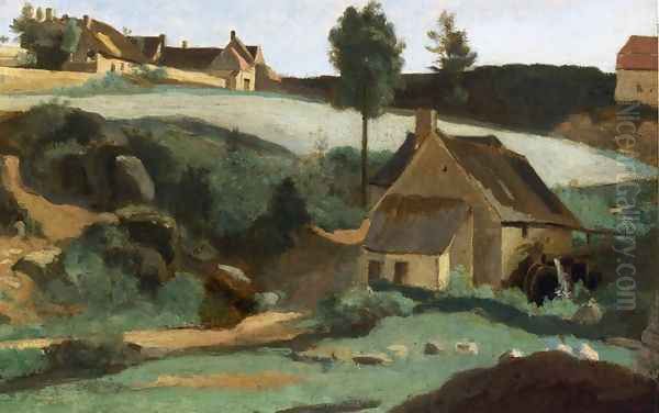 Morvan, The Little Mill Oil Painting by Jean-Baptiste-Camille Corot