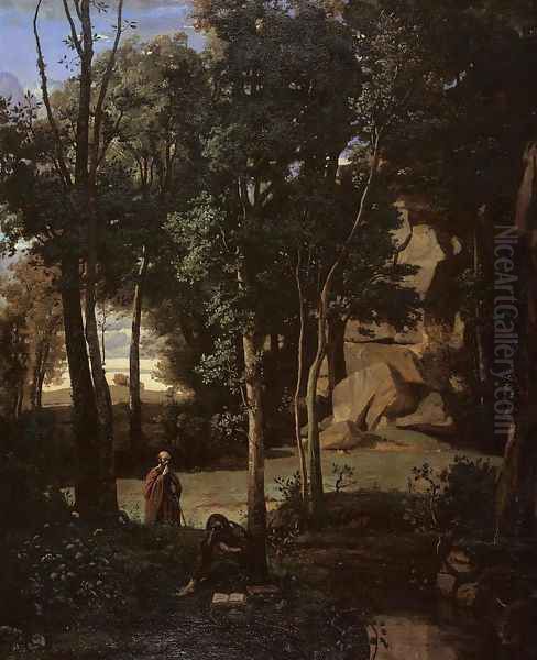 Democritus and the Abderiti Oil Painting by Jean-Baptiste-Camille Corot