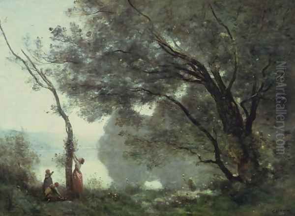 Recollections of Mortefontaine, 1864 Oil Painting by Jean-Baptiste-Camille Corot